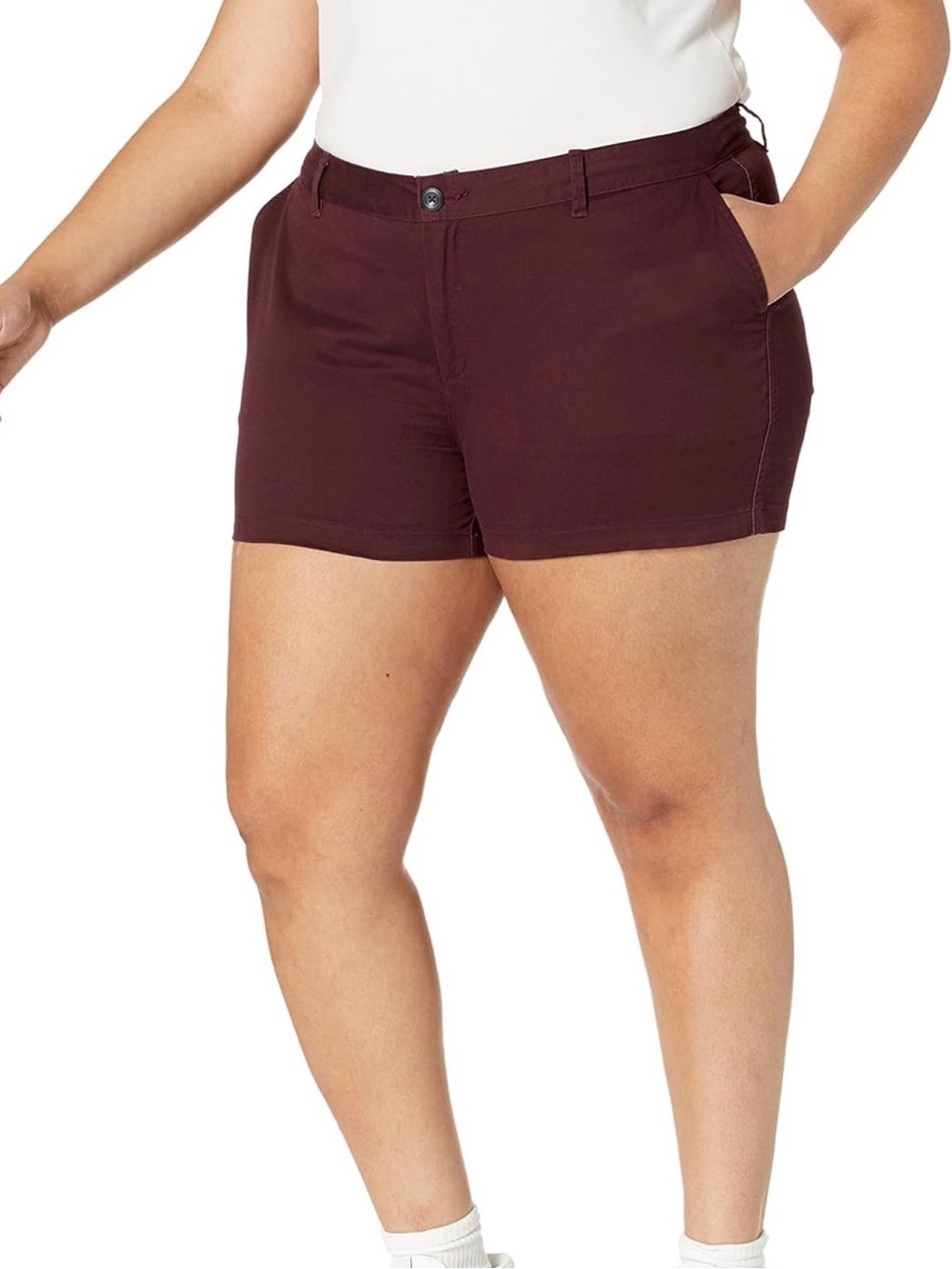 Amazon Essentials Women’s Stretch Shorts in Maroon